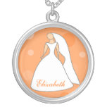 Collar personalizado lunar anaranjado del vestido 