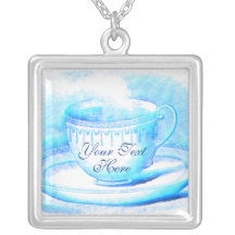 Collar personalizado taza de té de la acuarela