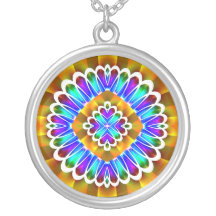 Collar púrpura de la flor del fractal del oro