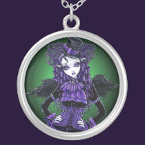 Collar púrpura gótico del verde del ángel de las c collares
