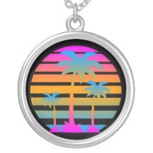 Collar retro de las palmeras del tigre 80s de Core