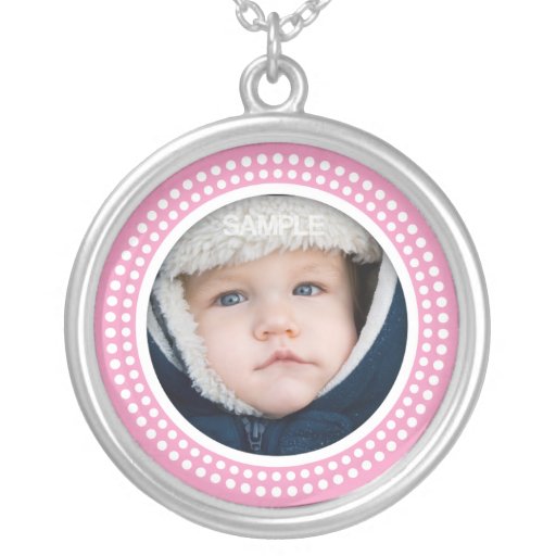 Collar rosado del marco de la foto - colgante adap