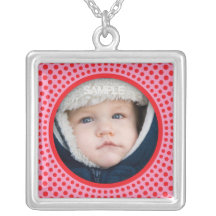 Collar rosado y rojo de la foto - colgante adaptab