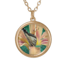 Collar, saltamontes, mariposa, salvaje tigerlily