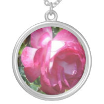 Collar subió cordón rosado collares