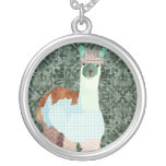 Collar verde del arte de la alpaca del vintage