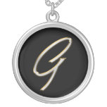 Collares del monograma de las grapadoras de Bling