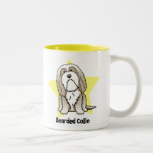 Collie barbudo de Brown de la estrella de Kawaii Taza