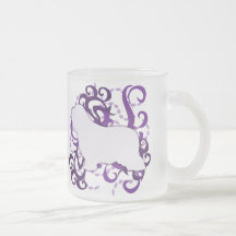 Collie barbudo del remolino púrpura taza