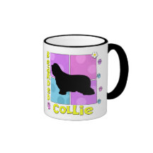 Collie barbudo maravilloso tazas de café