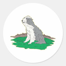 Collie barbudo, png etiqueta redonda