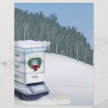 colmena de Navidad en nieve Tarjeta Publicitaria