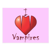Colmillos del corazón: Amo a vampiros Tarjeta Postal