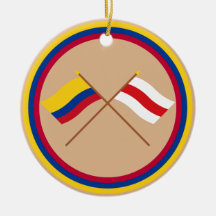 Colombia y banderas cruzadas Atlántico Ornamentos Para Reyes Magos