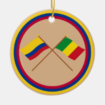 Colombia y banderas cruzadas Quindío Adorno De Reyes
