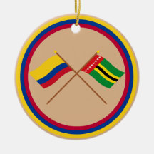 Colombia y banderas cruzadas Santander Ornamento De Reyes Magos