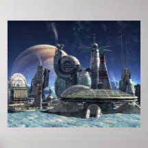 Colonia de la luna de Júpiter Poster