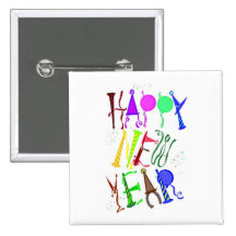 Color 2 de la Feliz Año Nuevo Pin