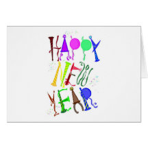Color 2 de la Feliz Año Nuevo Tarjetas