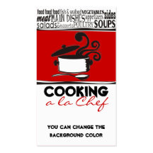 Color de encargo que cocina la tarjeta del cociner tarjeta personal