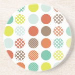 ¡Color de fondo retro de la polca Dots/DIY de PixD Posavasos Personalizados