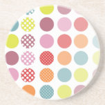 ¡Color de fondo retro de la polca Dots/DIY de PixD Posavasos Manualidades