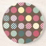¡Color de fondo retro de la polca Dots/DIY de PixD Posavasos Personalizados