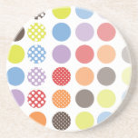 ¡Color de fondo retro de la polca Dots/DIY de PixD Posavasos Diseño