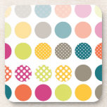 Color de fondo retro de la polca Dots/DIY de PixDe Posavasos De Bebidas