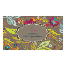 Color de fondo retro de PixDezines flora/DIY Plantilla De Tarjeta De Negocio