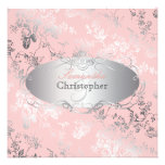 Color de fondo toile del rosa roses/DIY de PixDezi invitaciones