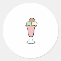 Color de la historieta de domingo del helado pegatina redonda