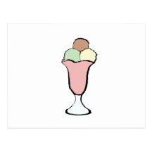 Color de la historieta de domingo del helado postales