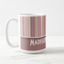 Color de malva linda, rayas de Brown Tazas