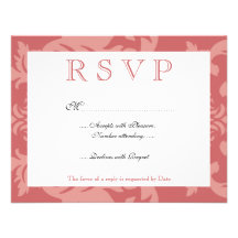 Color de malva simple RSVP del damasco Anuncio Personalizado