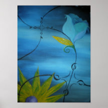 Color de rosa azul posters