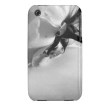 Color de rosa blanco y negro iPhone 3 Case-Mate fundas