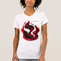 Color de rosa llameante camiseta