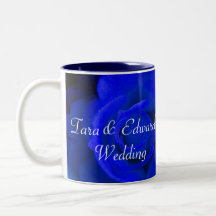 Color de rosa púrpura azul taza de café