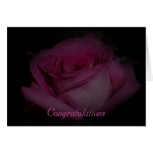 Color de rosa rosado en tarjeta de felicitación ne