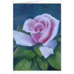 Color de rosa rosado tarjeton