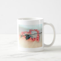 Color de rosa y corazón 2 taza de café