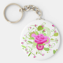 Color de rosa y corazones llaveros personalizados
