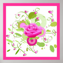Color de rosa y corazones poster