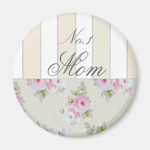Color de rosa y raya <Cream> Imán