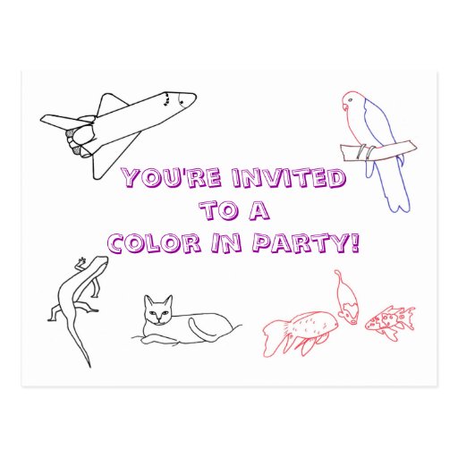 Color en las invitaciones de la fiesta de cumpleañ