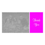 Color llano - gracias - magenta tarjetas fotográficas 