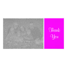Color llano - gracias - magenta tarjetas fotográficas 