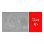 Color llano - gracias - rojo tarjetas fotograficas personalizadas