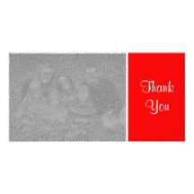 Color llano - gracias - rojo tarjetas fotograficas personalizadas